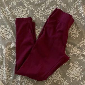 Serena Williams Cranberry Zipper high Waisted Leggings Burgundy Purple pants